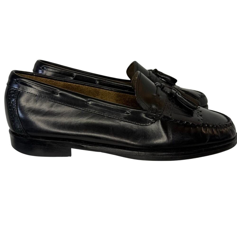Vintage G.H. Bass Hampton Black Leather Kiltie Tassel Loafers Men’s 8D